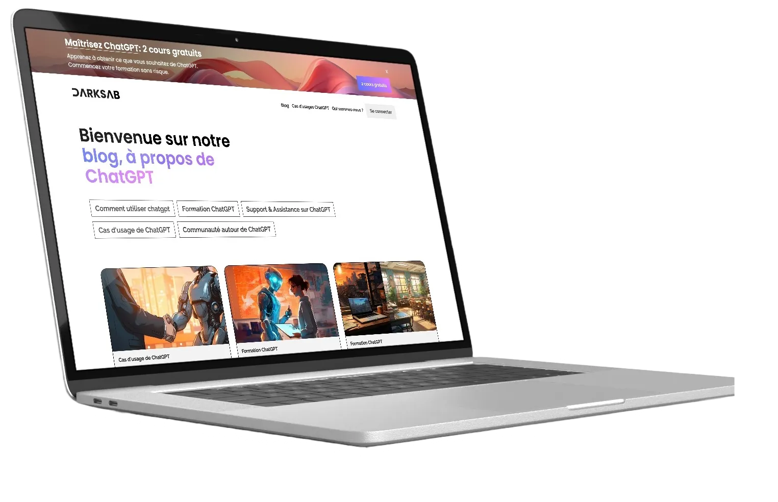 Laptop displaying a webpage