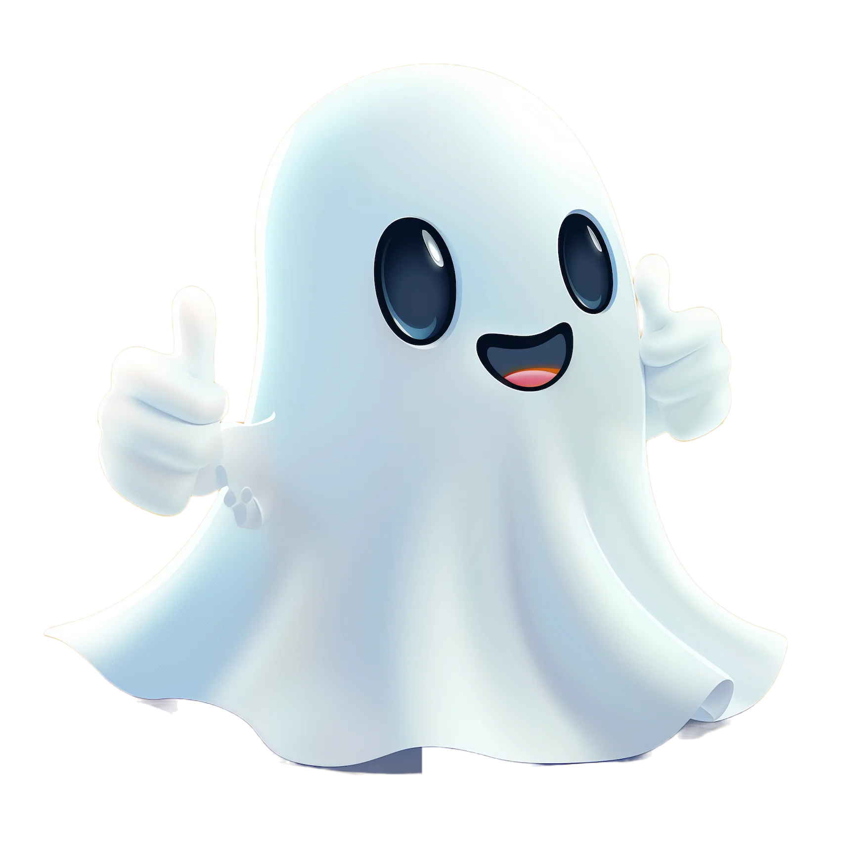 Ghost mascot giving thumbs up.