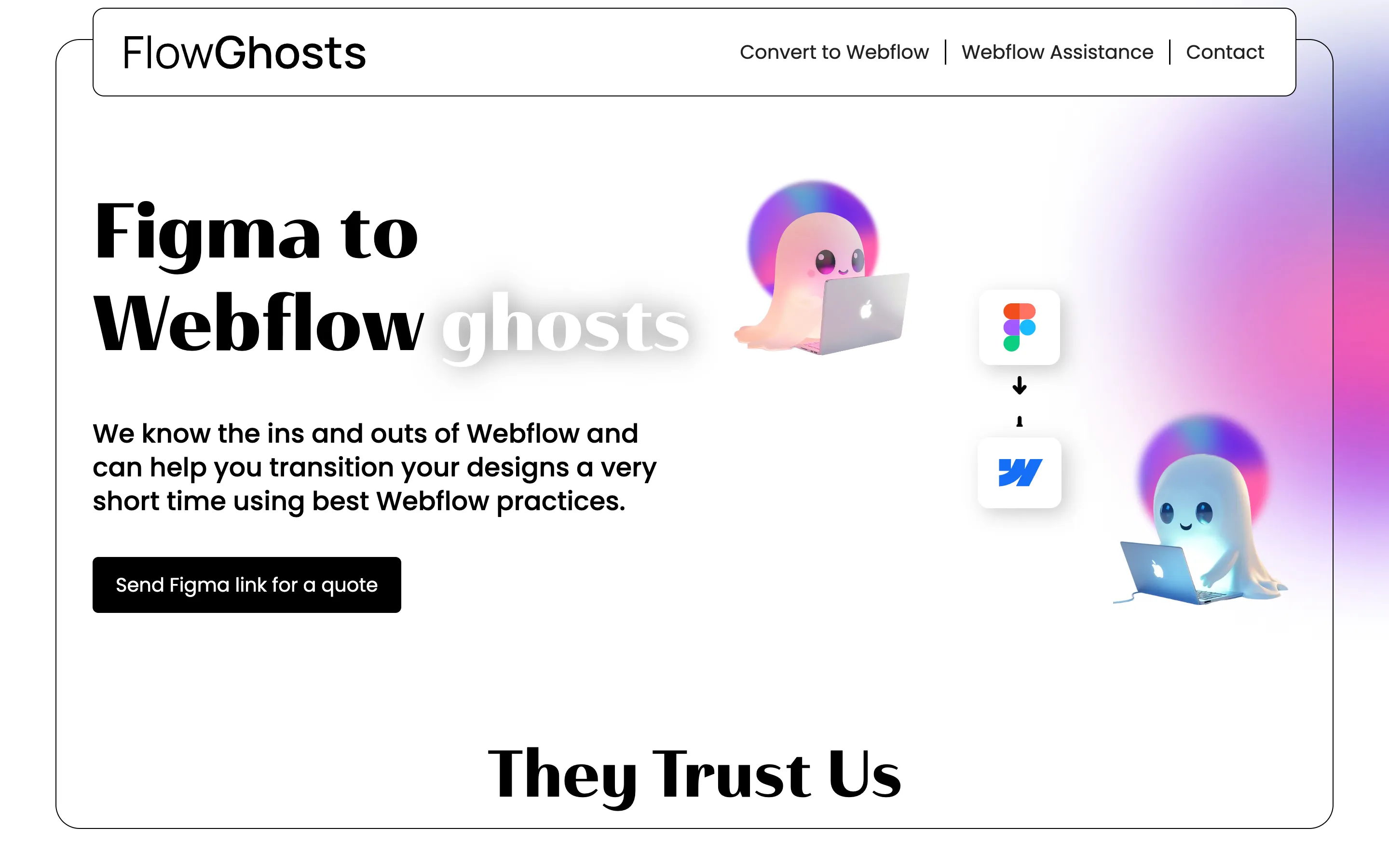 webpage of Flow Ghosts